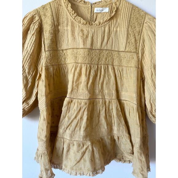 DOEN Adnet Top in Wheat S Embroidered Lace - Picture 5 of 10